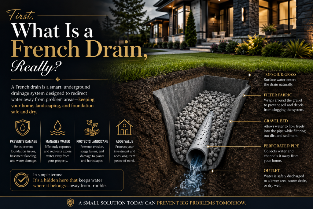 First, What Is a French Drain, Really , Do I Need a French Drain