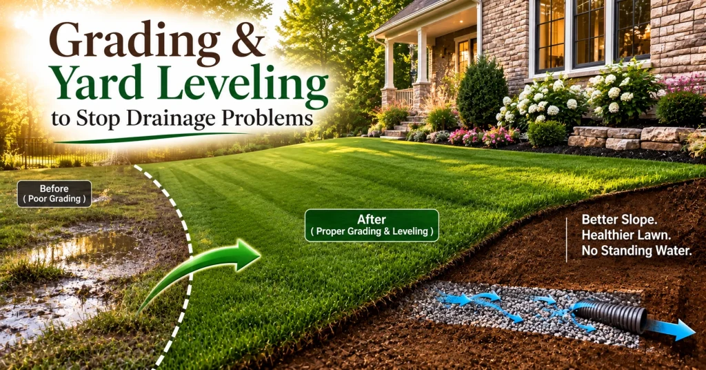 Grading & Yard Leveling to Stop Drainage Problems