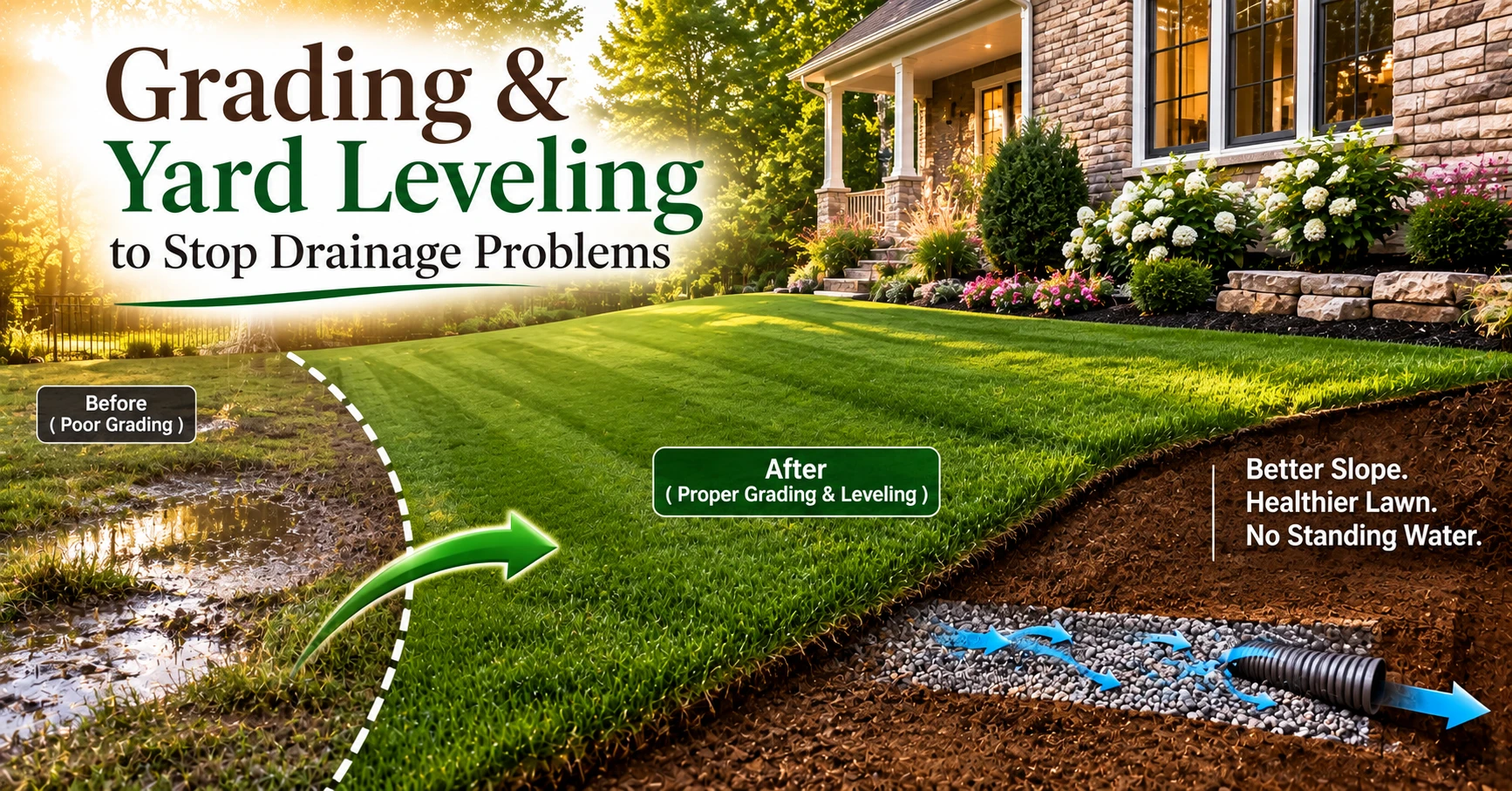 Grading & Yard Leveling to Stop Drainage Problems